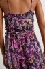 Dayah Purple Floral Ruffled Tiered Midi Dress sold by Lulus