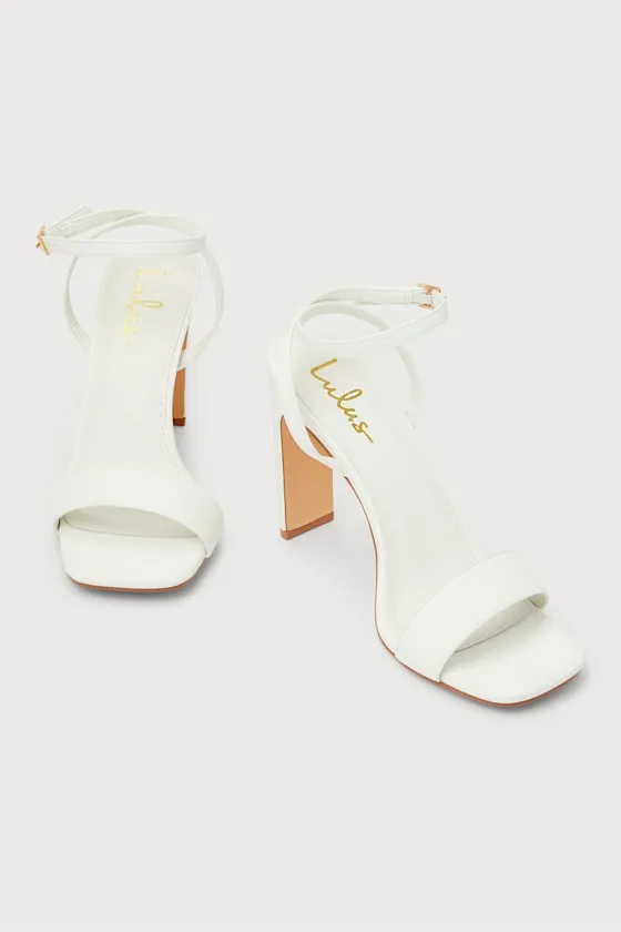 Looma White Ankle Strap High Heel Sandals sold by Lulus product image thumbnail 3