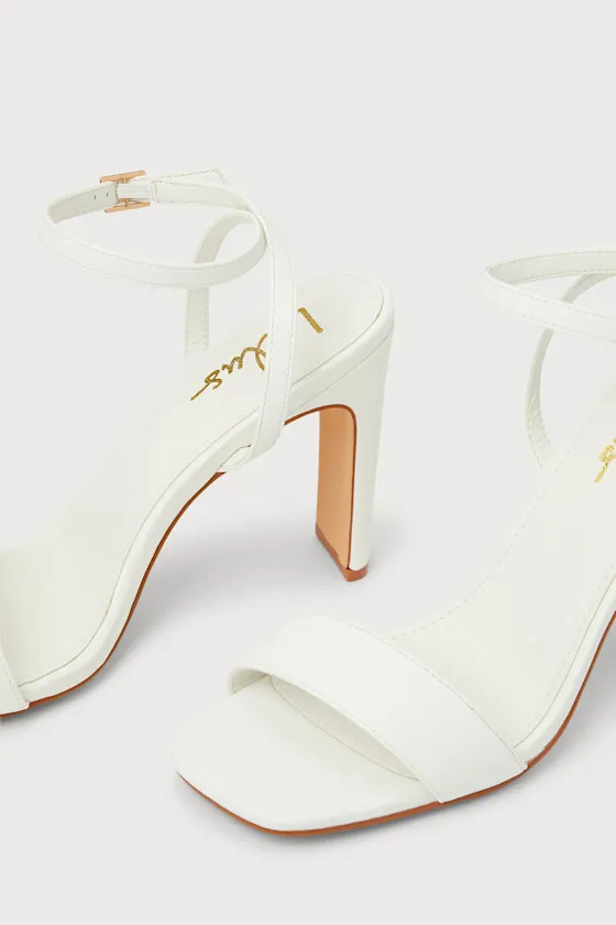 Looma White Ankle Strap High Heel Sandals sold by Lulus product image thumbnail 4