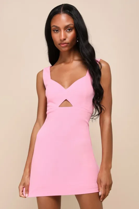 Flawless Confidence Light Pink Cutout Bodycon Mini Dress sold by Lulus