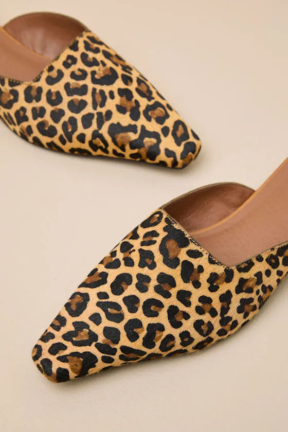 Mocktail Leopard Calf Hair Leather Kitten Heel Mules sold by Lulus product image thumbnail 3