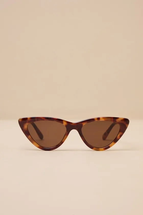 Maxine Brown Tortoise Cat-Eye Sunglasses sold by Lulus product image thumbnail 2