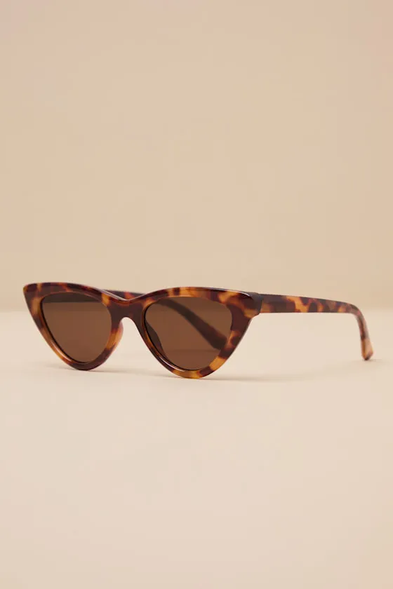 Maxine Brown Tortoise Cat-Eye Sunglasses sold by Lulus product image thumbnail 4