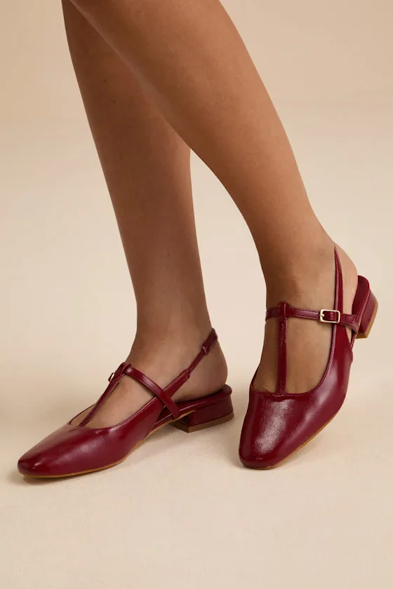 Shai Cherry Slingback Low Heel Mary Janes sold by Lulus