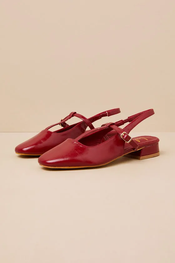 Shai Cherry Slingback Low Heel Mary Janes sold by Lulus product image thumbnail 2