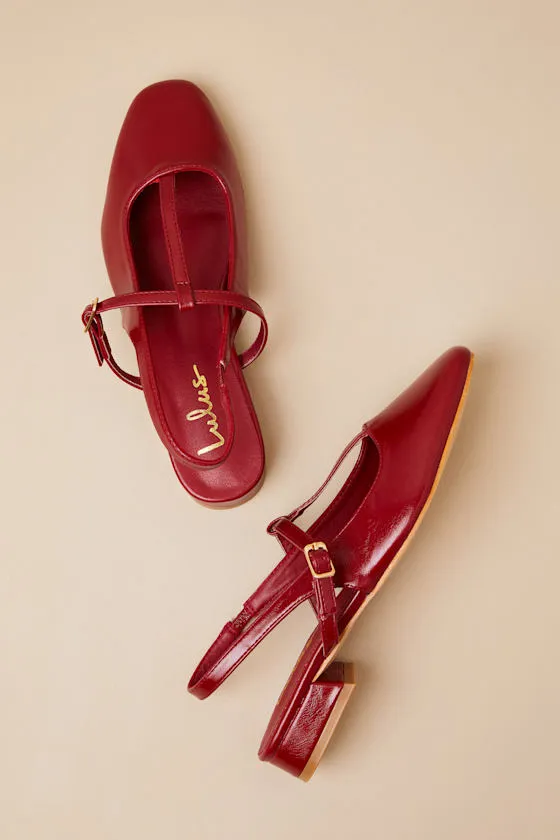 Shai Cherry Slingback Low Heel Mary Janes sold by Lulus product image thumbnail 4