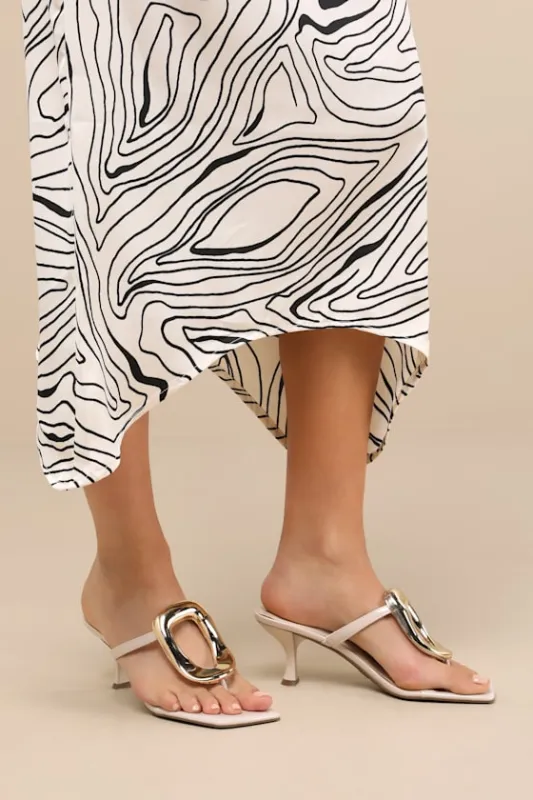 Xenia Bone Embellished Thong High Heel Sandals sold by Lulus