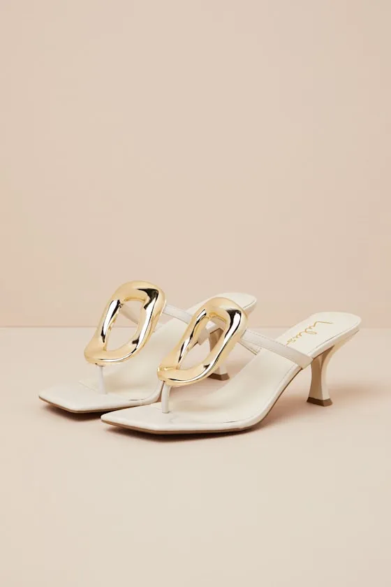 Xenia Bone Embellished Thong High Heel Sandals sold by Lulus product image thumbnail 2