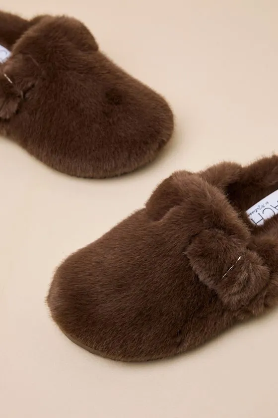 Portland Taupe Faux Fur Mule Slippers sold by Lulus product image thumbnail 3