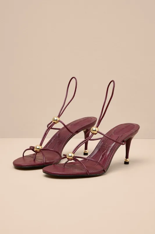 Ramos Wine Strappy High Heel Sandals sold by Lulus