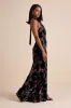Flawlessly Gorgeous Black Burnout Floral Halter Maxi Dress sold by Lulus