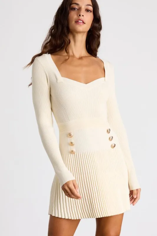 Chicest Crush Ivory Ribbed Long Sleeve Mini Sweater Dress sold by Lulus