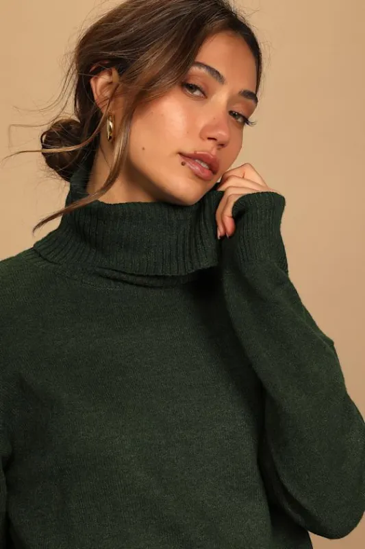Amazing Memories Emerald Green Turtleneck Sweater sold by Lulus