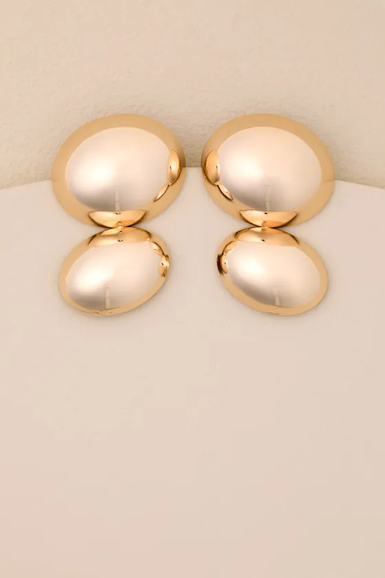 Thalia 18KT Gold Oblong Drop Earrings sold by Lulus