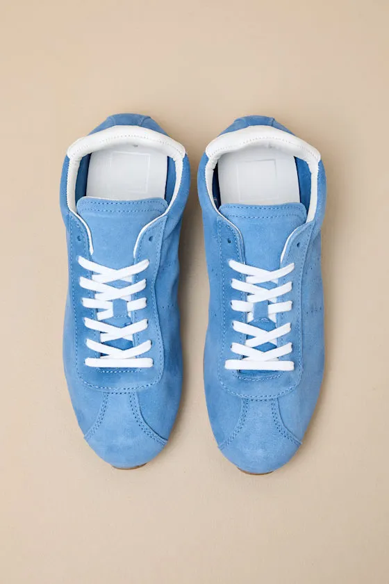 Serina Blue Suede Leather Lace-Up Sneakers sold by Lulus product image thumbnail 2