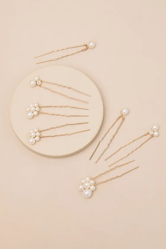Tarna White Pearl Hair Pin Set sold by Lulus product image thumbnail 2