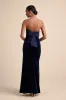 Mesmerizing Elegance Navy Blue Velvet Back Bow Maxi Dress sold by Lulus
