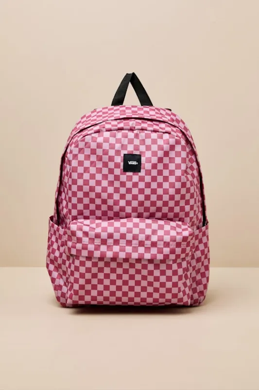 Old Skool Mauvewood Pink Checkered Backpack sold by Lulus