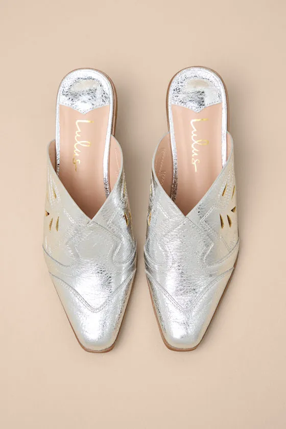 Armina Silver Western Mule Pumps sold by Lulus product image thumbnail 4