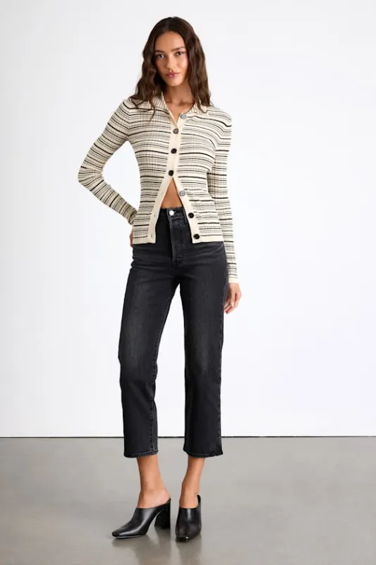 Ribcage Washed Black High-Rise Straight Ankle Jeans sold by Lulus