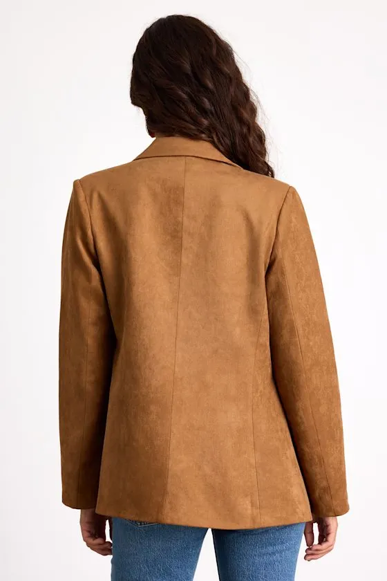 Corwin Brown Suede Oversized Blazer sold by Lulus product image thumbnail 4