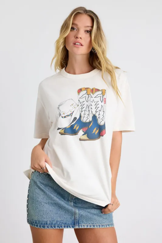 Women's Graphic Tabor Ivory Short Sleeve Tee sold by Lulus