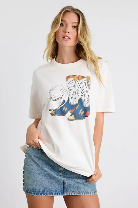 Women's Graphic Tabor Ivory Short Sleeve Tee sold by Lulus