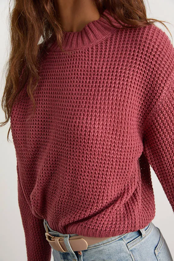 Campfire Cozy Rusty Rose Cropped Sweater sold by Lulus product image thumbnail 2