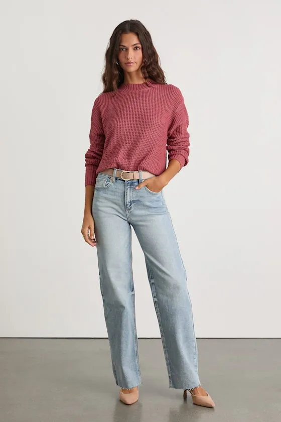 Campfire Cozy Rusty Rose Cropped Sweater sold by Lulus product image thumbnail 4