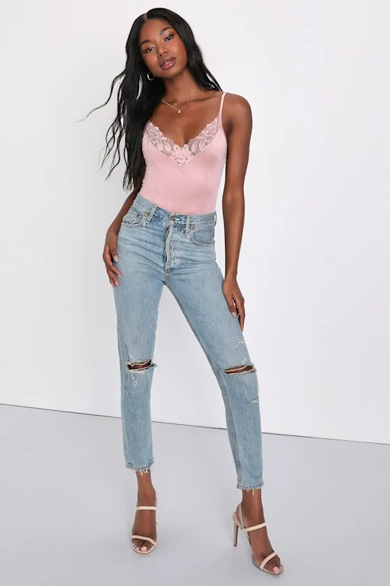 Wild Bunch Blush Pink Lace Bodysuit sold by Lulus product image thumbnail 3