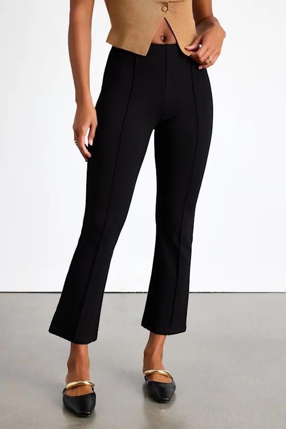 Quinn Black Seamed High-Rise Cropped Flare Pants sold by Lulus product image thumbnail 3