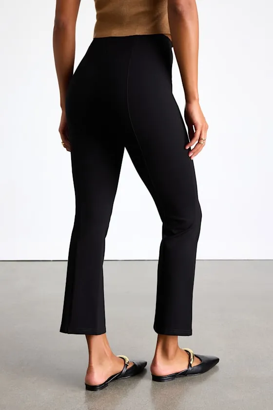Quinn Black Seamed High-Rise Cropped Flare Pants sold by Lulus product image thumbnail 4