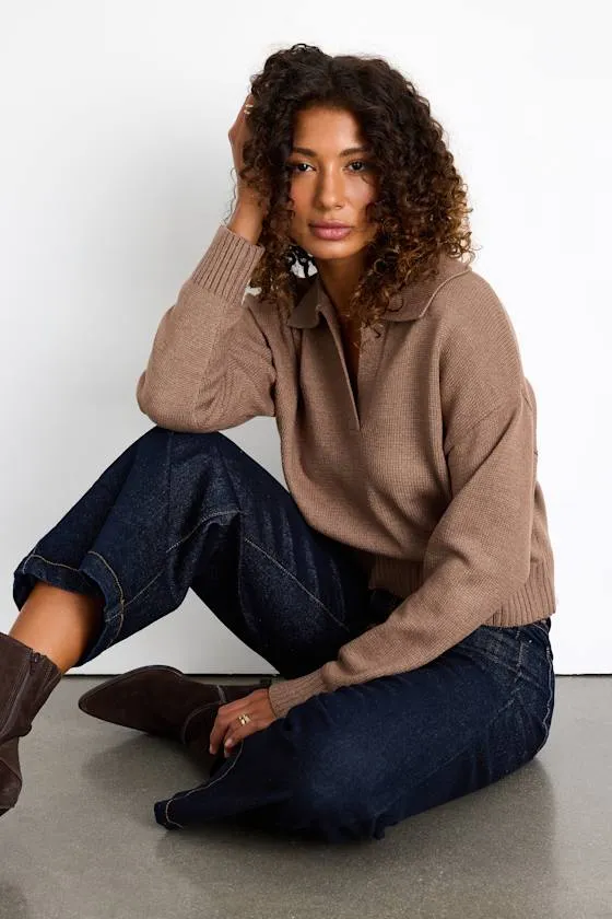 Cozy Forecast Light Brown Collared Pullover Sweater sold by Lulus product image thumbnail 2