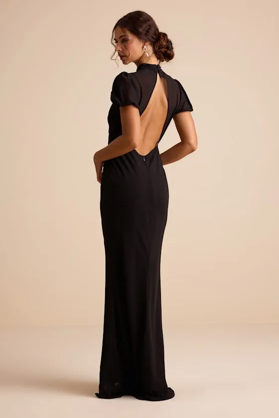 Langley Black Backless Maxi Dress sold by Lulus product image thumbnail 3