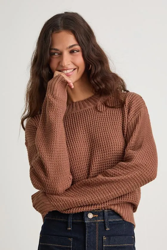 Campfire Cozy Light Brown Cropped Sweater sold by Lulus