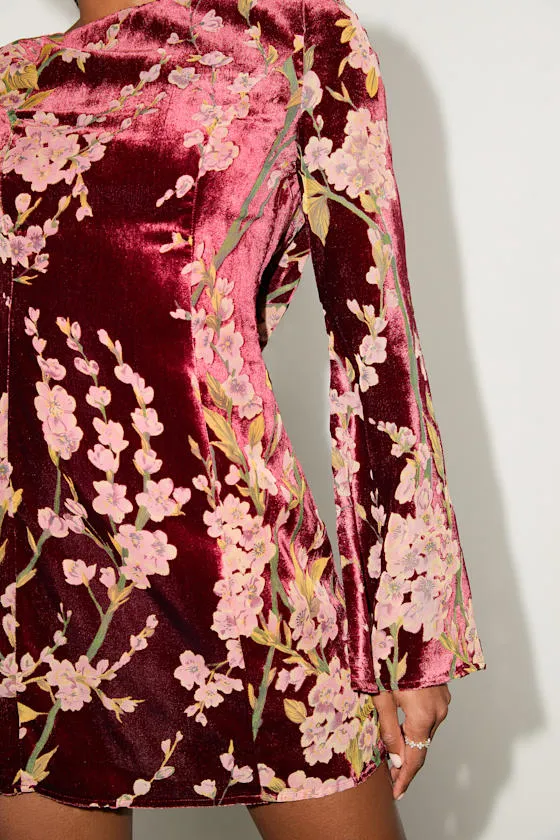 Charismatic Influence Red Burnout Velvet Cowl Back Mini Dress sold by Lulus product image thumbnail 2