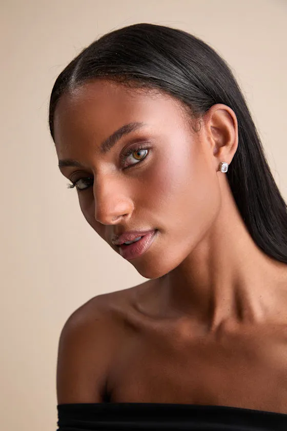 Amalyn 14KT White Gold Rhinestone Stud Earrings sold by Lulus product image thumbnail 3