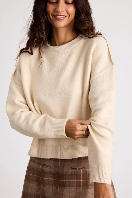 Lena Cream Crew Neck Pullover Sweater sold by Lulus
