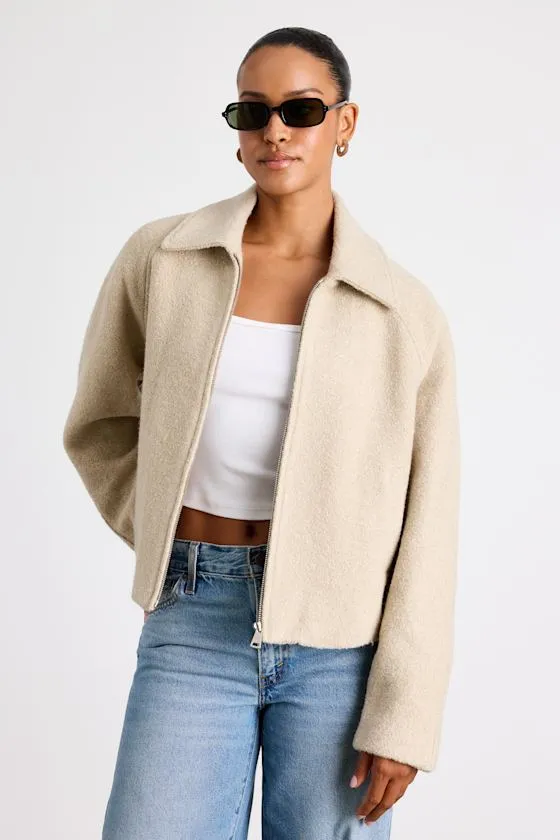 Brixlynn Beige Wool Collared Jacket sold by Lulus product image thumbnail 2