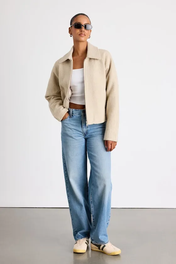 Brixlynn Beige Wool Collared Jacket sold by Lulus product image thumbnail 3