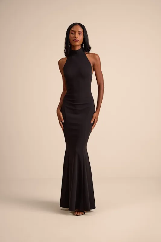 Sihana Black Halter Mermaid Maxi Dress sold by Lulus
