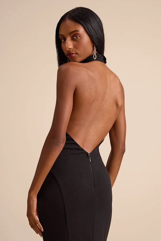 Sihana Black Halter Mermaid Maxi Dress sold by Lulus product image thumbnail 2