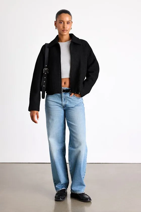 Brixlynn Black Wool Collared Jacket sold by Lulus product image thumbnail 2