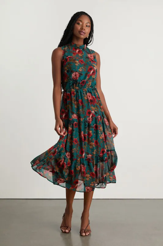 In My Dreams Teal Multi Floral Print Midi Dress sold by Lulus