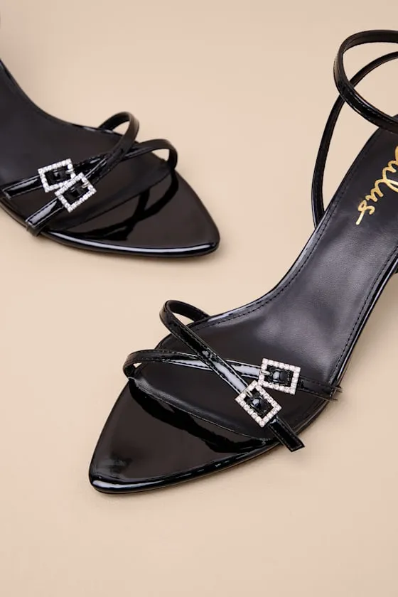 Talitha Black Patent Ankle Strap High Heel Sandals sold by Lulus product image thumbnail 3