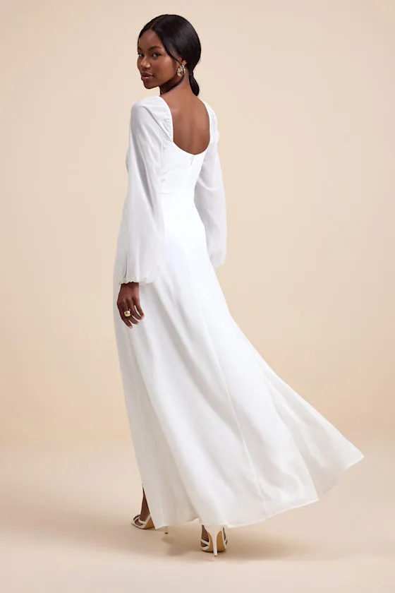 Composed Soiree White Twist-Front Long Sleeve Maxi Dress sold by Lulus product image thumbnail 2