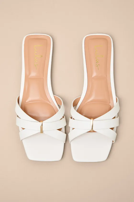 Saylor Bone Strappy Flat Slide Sandals sold by Lulus product image thumbnail 4