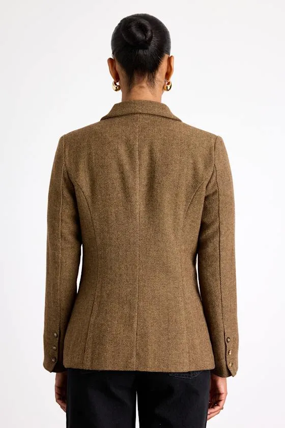 Avielle Brown Wool Tweed Collared Blazer sold by Lulus product image thumbnail 4