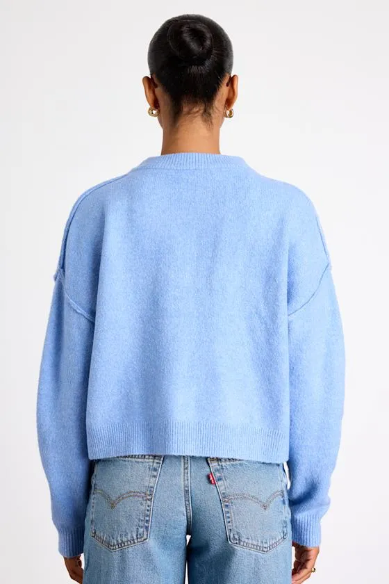 Lena Dusty Blue Crew Neck Pullover Sweater sold by Lulus product image thumbnail 3