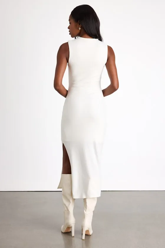 Zephine Ivory Sleeveless Sweater Midi Dress sold by Lulus product image thumbnail 3